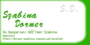 szabina dormer business card